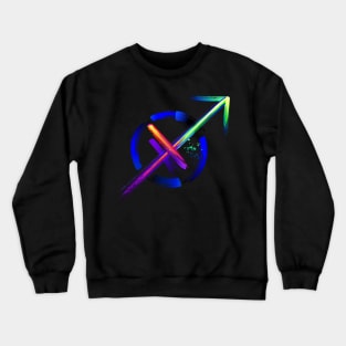 Sagittarius zodiac sign luminescent paint Crewneck Sweatshirt